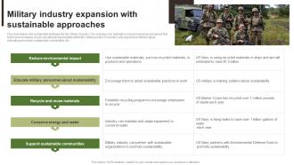 Military Industry Expansion With Sustainable Approaches FIO SS