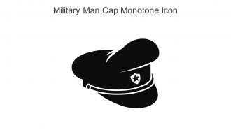 Military Man Cap Monotone Icon In Powerpoint Pptx Png And Editable Eps Format