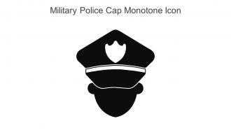 Military Police Cap Monotone Icon In Powerpoint Pptx Png And Editable Eps Format