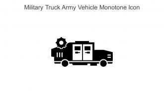 Military Truck Army Vehicle Monotone Icon In Powerpoint Pptx Png And Editable Eps Format
