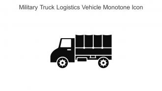 Military Truck Logistics Vehicle Monotone Icon In Powerpoint Pptx Png And Editable Eps Format