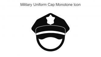 Military Uniform Cap Monotone Icon In Powerpoint Pptx Png And Editable Eps Format
