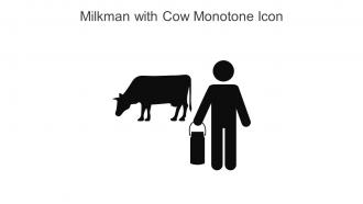 Milkman With Cow Monotone Icon In Powerpoint Pptx Png And Editable Eps Format