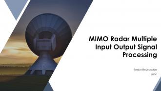Mimo Radar Multiple Input Output Signal Processing Ppt Example ST AI