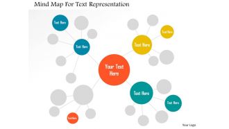 Mind map for text representation flat powerpoint design