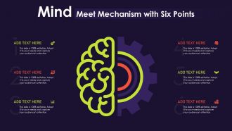 Mind Meet Mechanism With Six Points Infographic Powerpoint Template