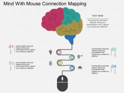 Mind with mouse connection mapping flat powerpoint design