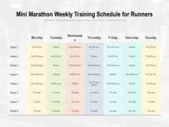 Mini marathon weekly training schedule for runners