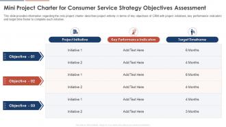 Mini Project Charter For Consumer Service Strategy Objectives Assessment Consumer Service Strategy