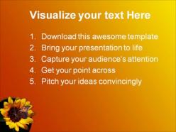 Miniature sunflower beauty powerpoint templates and powerpoint backgrounds 0211