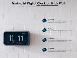 Minimalist digital clock on brick wall