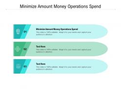 Minimize amount money operations spend ppt powerpoint presentation show aids cpb