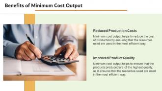 Minimum Cost Output Powerpoint Presentation And Google Slides ICP Aesthatic Colorful