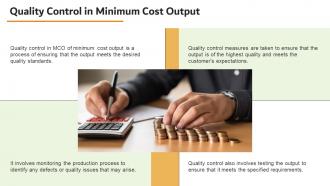 Minimum Cost Output Powerpoint Presentation And Google Slides ICP Template Impressive