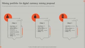 Mining Portfolio For Digital Currency Mining Proposal Ppt Powerpoint Presentation Portfolio