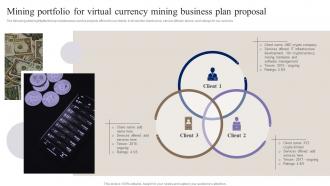 Mining Portfolio For Virtual Currency Mining Business Plan Proposal Ppt Infographics