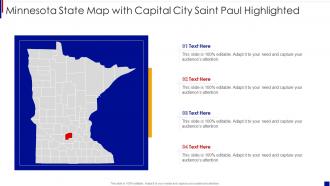 Minnesota state map with capital city saint paul highlighted