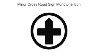Minor Cross Road Sign Monotone Icon In Powerpoint Pptx Png And Editable Eps Format