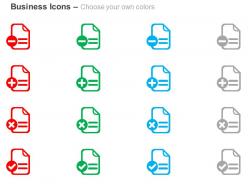 Minus plus multiplication correction page ppt icons graphics