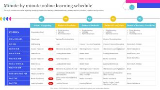 Minute By Minute Online Learning Schedule Online Education Playbook