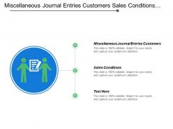 Miscellaneous journal entries customers sales conditions accounting cost center
