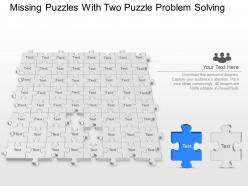 Missing puzzles with two puzzle problem solving powerpoint template slide