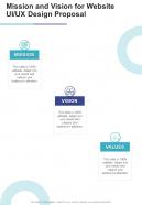 Mission And Vision For Website UI UX Design Proposal One Pager Sample Example Document