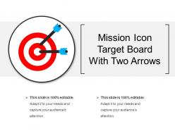 Mission icon target board with two arrows