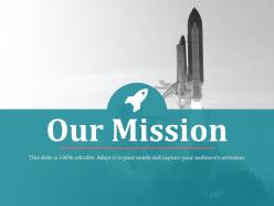 Mission slide shown by rocket icons and image ppt slides