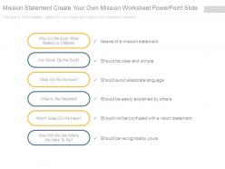 Mission Statement Create Your Own Mission Worksheet Powerpoint Slide