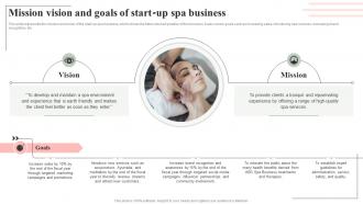 Mission Vision And Goals Of Start Up Spa Business Spa Salon Business Plan BP SS