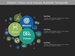 Mission vision and values bubbles template