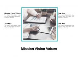 Mission vision values ppt powerpoint presentation slides portfolio cpb
