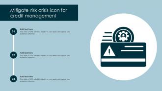 Mitigate Risk Crisis Icon For Credit Management