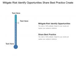 Mitigate risk identify opportunities share best practice create timeline