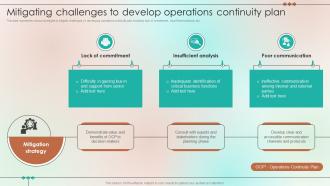 Mitigating Challenges To Develop Operations Continuity Plan