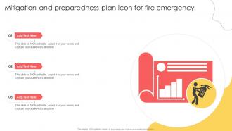 Mitigation And Preparedness Plan Icon For Fire Emergency