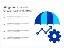 Mitigation icon with circular gear and arrow