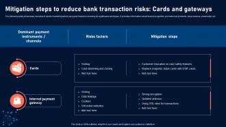 Mitigation Steps To Reduce Bank Transaction Risks Cards Mitigating Customer Transaction