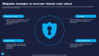 Mitigation Strategies To Overcome Stuxnet Improving IoT Device Cybersecurity IoT SS