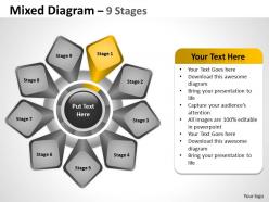 Mixed diagram 9 stages for business