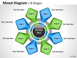 Mixed diagram with 8 stages for business