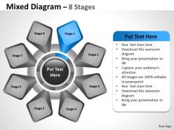 Mixed diagram with 8 stages for business