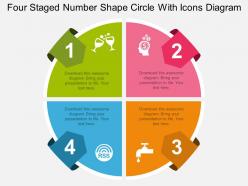 Mj four staged number shape circle with icons diagram flat powerpoint design