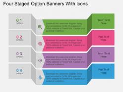 mk Four Staged Option Banners With Icons Flat Powerpoint Design