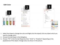 Ml four test tubes with liquids for science use flat powerpoint design