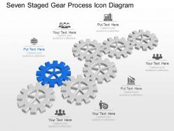 Ml seven staged gear process icon diagram powerpoint template slide