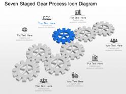 Ml seven staged gear process icon diagram powerpoint template slide