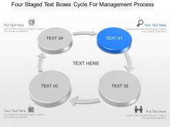 Mm four staged text boxes cycle for management process powerpoint temptate