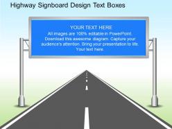 Mm highway signboard design text boxes powerpoint template